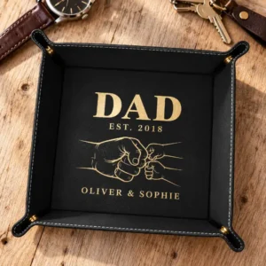 Personalised Custom Leather Valet Tray