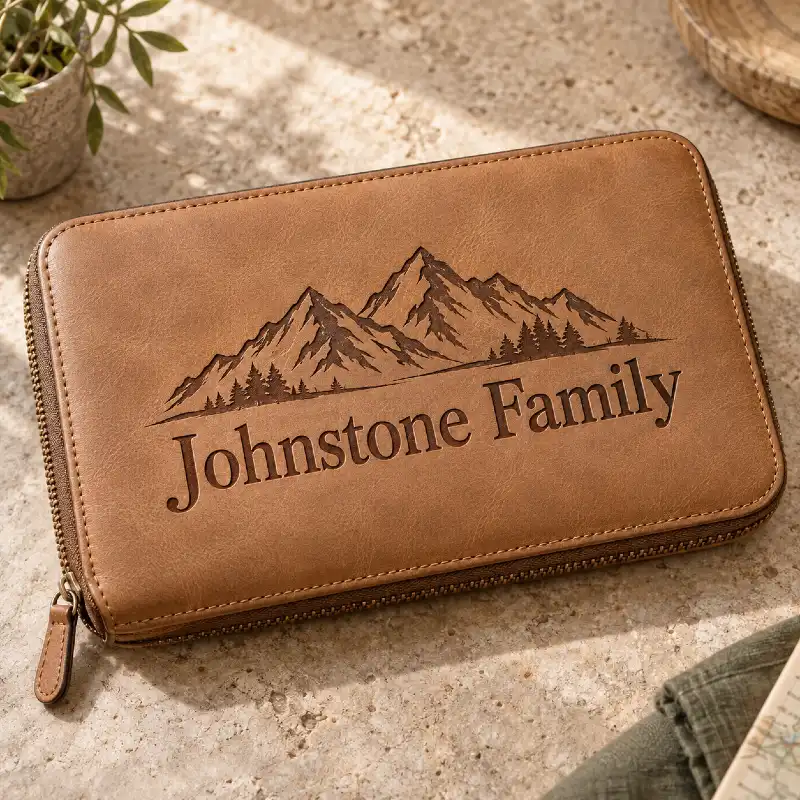 Personalised Leather Family Travel Wallet | 4 Passport Holder